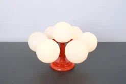Clearance Pamono Mid-Century Orbital Ceiling or Wall Lamp in Orange attributed to Kaiser, Germany, 1970s
