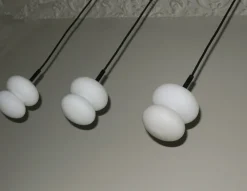 New Pamono Mid-Century Organic Shaped Opal Glass Pendant Lights, Set of 3