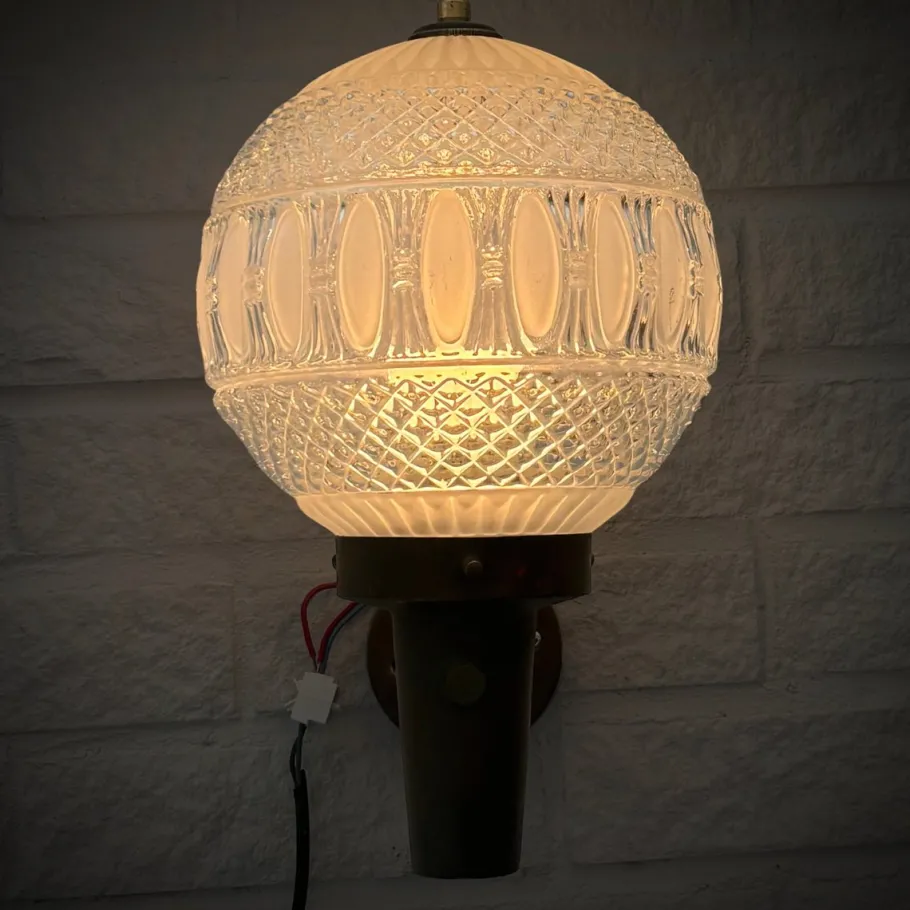 Online Pamono Mid-Century Outdoor Facade Lamp in Copper and Glass, Sweden, 1960s