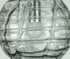 Best Pamono Mid-Century Pendant Lamp in Clear and Smoke Grey Glass and Metal from Doria-Leuchten, 1960s-1970s