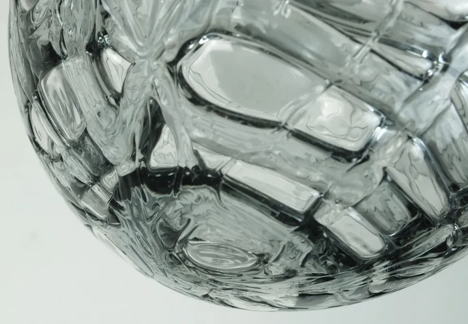 Best Pamono Mid-Century Pendant Lamp in Clear and Smoke Grey Glass and Metal from Doria-Leuchten, 1960s-1970s