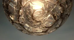 Best Pamono Mid-Century Pendant Lamp in Clear and Smoke Grey Glass and Metal from Doria-Leuchten, 1960s-1970s