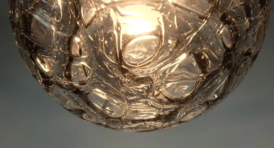 Best Pamono Mid-Century Pendant Lamp in Clear and Smoke Grey Glass and Metal from Doria-Leuchten, 1960s-1970s