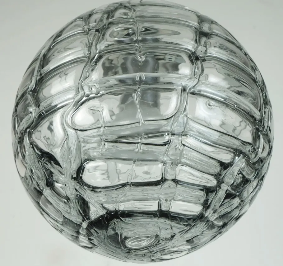 Best Pamono Mid-Century Pendant Lamp in Clear and Smoke Grey Glass and Metal from Doria-Leuchten, 1960s-1970s