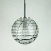 New Pamono Mid-Century Pendant Lamp in Clear and Smoke Grey Glass and Metal from Doria Leuchten, 1960s