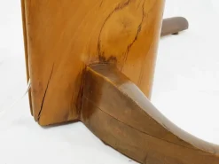 Best Pamono Mid-Century Rispal Style Floor Lamp in Curved Wood and Brass from Valzania, 1940s