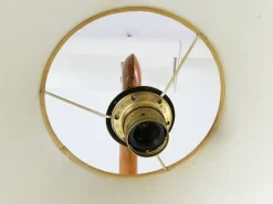 Best Pamono Mid-Century Rispal Style Floor Lamp in Curved Wood and Brass from Valzania, 1940s