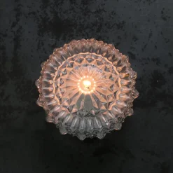 Clearance Pamono Mid-Century Round Clear Glass Wall Light