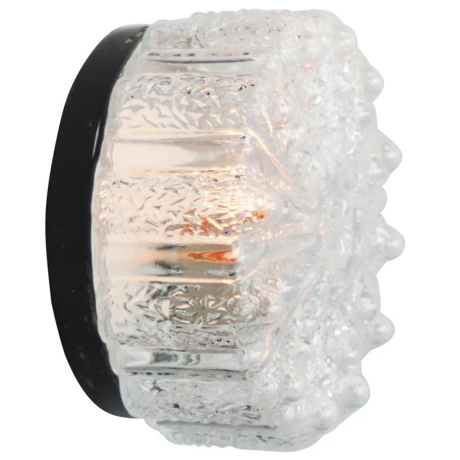 Hot Pamono Mid-Century Round Clear Glass Sconce