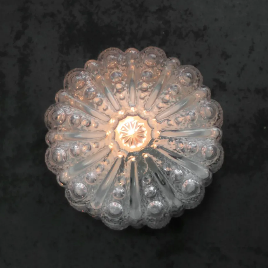 Hot Pamono Mid-Century Round Clear Glass Sconce
