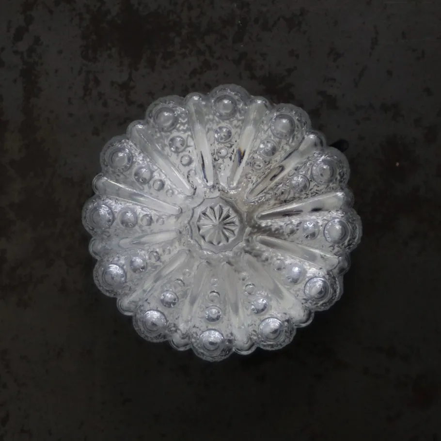 Hot Pamono Mid-Century Round Clear Glass Sconce
