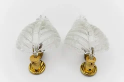 Clearance Pamono Mid-Century Rugiodoso Leaf Sconces attributed to Barovier & Toso, 1950s, Set of 2