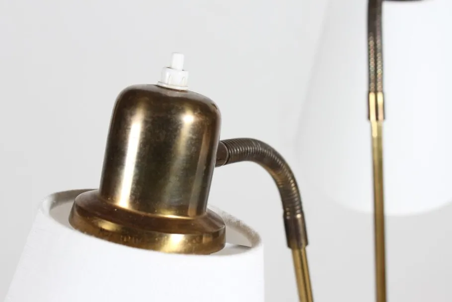 Pamono Mid-Century Scandinavian Floor Lamp in Brass and Teak by Josef Frank, 1960s