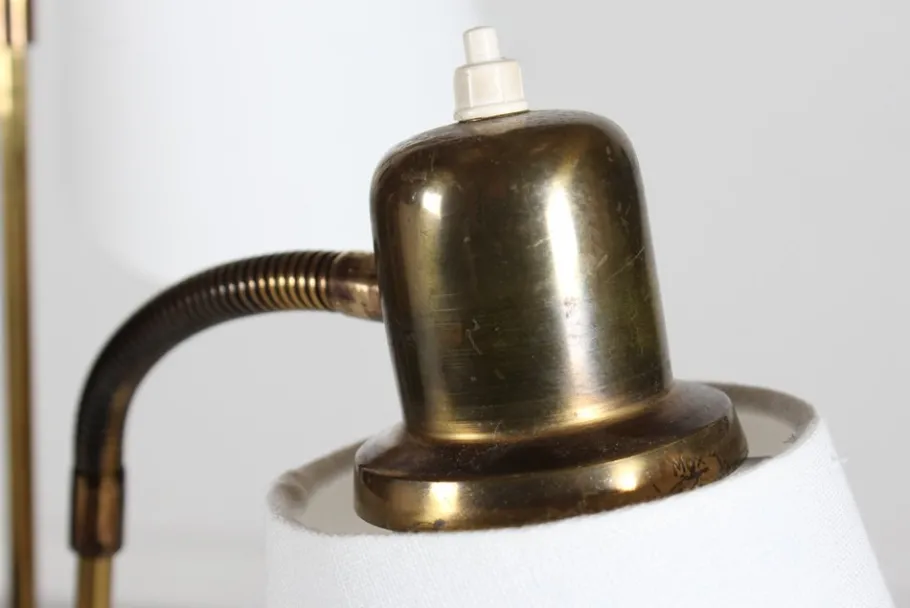 Pamono Mid-Century Scandinavian Floor Lamp in Brass and Teak by Josef Frank, 1960s