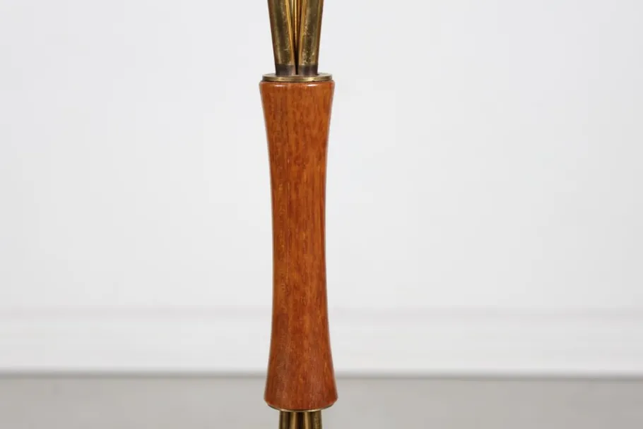 Pamono Mid-Century Scandinavian Floor Lamp in Brass and Teak by Josef Frank, 1960s