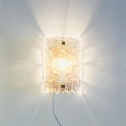 Discount Pamono Mid-Century Scandinavian Glass & Brass Wall Light by Carl Fagerlund for Orrefors, Sweden, 1960s