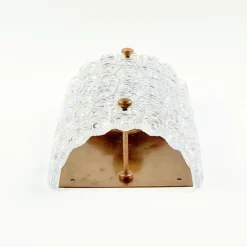 Discount Pamono Mid-Century Scandinavian Glass & Brass Wall Light by Carl Fagerlund for Orrefors, Sweden, 1960s