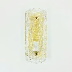 Sale Pamono Mid-Century Scandinavian Glass and Brass Wall Light attributed to Carl Fagerlund for Orrefors, Sweden, 1960s