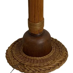 Pamono Mid-Century Scandinavian Rattan Wicker Mushroom Floor Lamp, 1960s