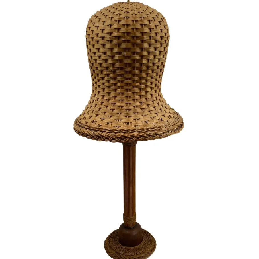 Pamono Mid-Century Scandinavian Rattan Wicker Mushroom Floor Lamp, 1960s
