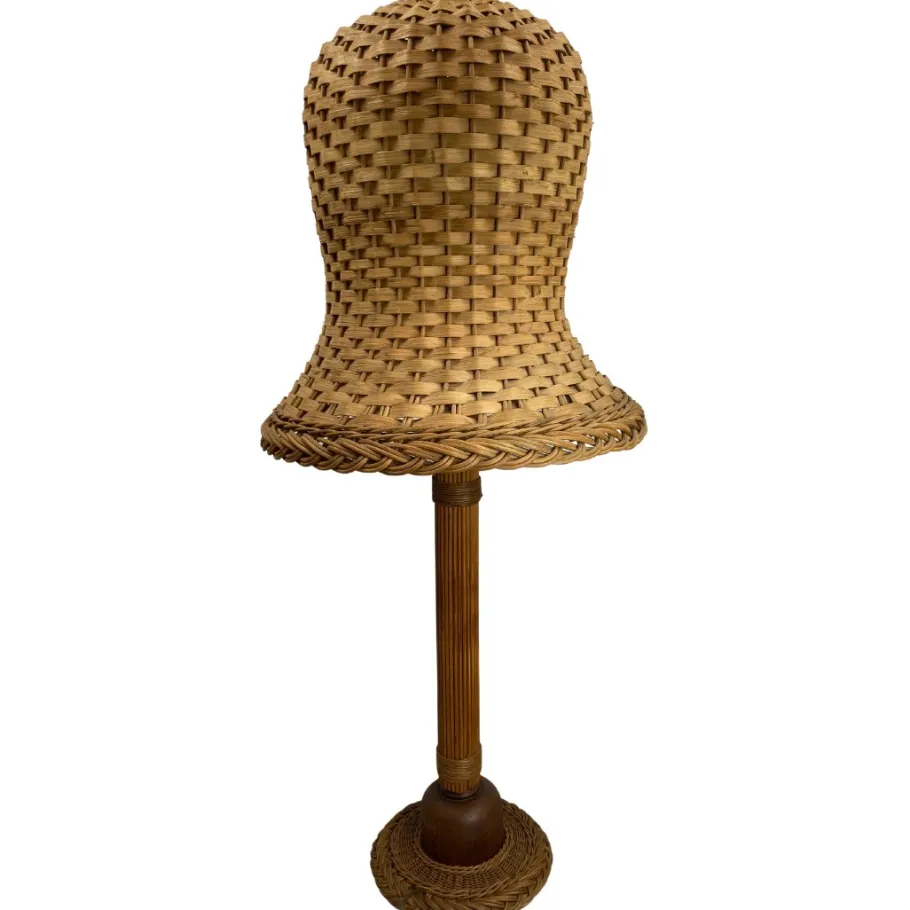 Pamono Mid-Century Scandinavian Rattan Wicker Mushroom Floor Lamp, 1960s