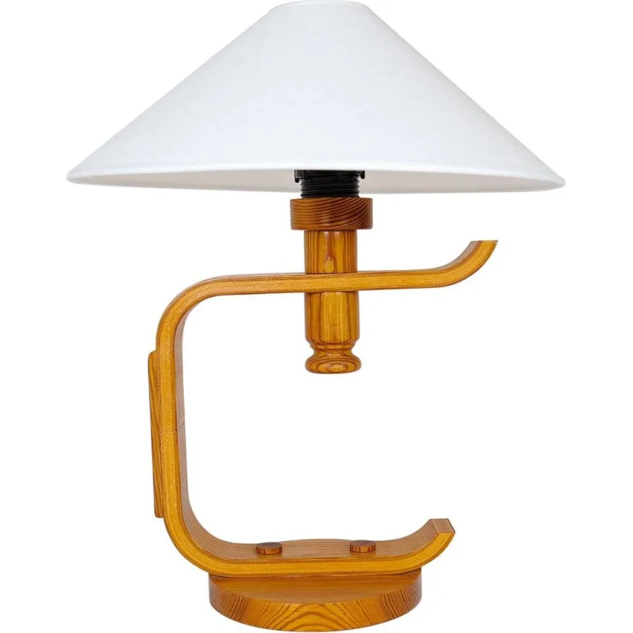 Sale Pamono Mid-Century Scandinavien Modern Sculptural Table Lamp in Pine, 1970s