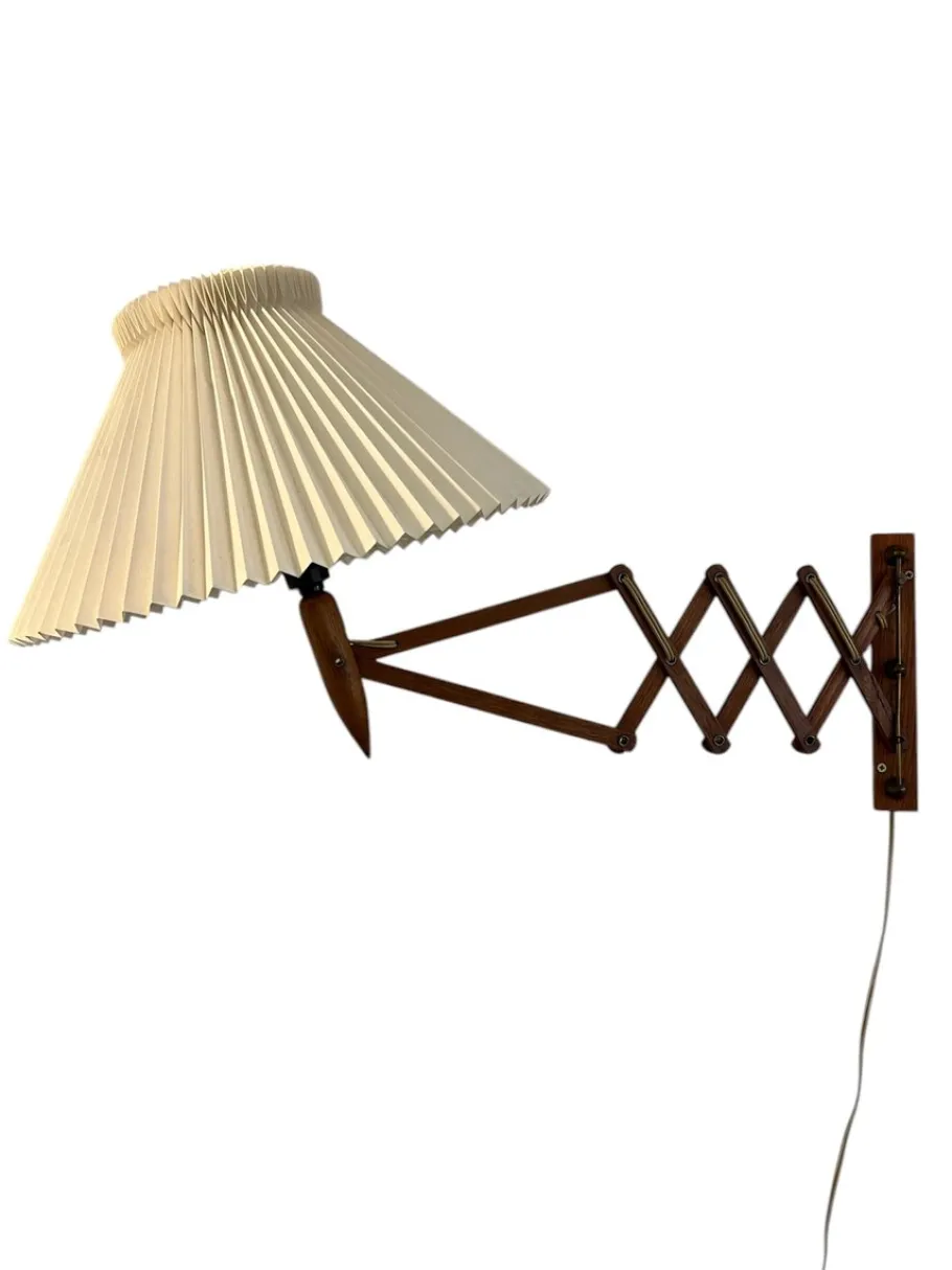 Clearance Pamono Mid-Century Scissor Teak Wall Lamp by Kaare Klint for Le Klint, Denmark, 1960s