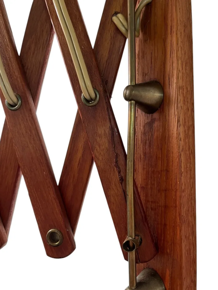 Clearance Pamono Mid-Century Scissor Teak Wall Lamp by Kaare Klint for Le Klint, Denmark, 1960s