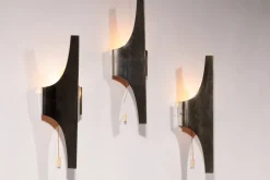 Best Pamono Mid-Century Silver Wall Lamp by Wilhelm Braun Feldweg for Doria Leuchten, Germany, 1960, Set of 3