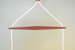 Sale Pamono Mid-Century Sisal and Teak Hanging Lamp from Temde Leuchten, 1960s