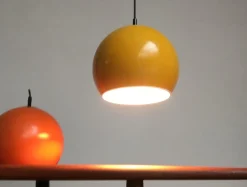 New Pamono Mid-Century Space Age Ball Pendant Lamps, Set of 2