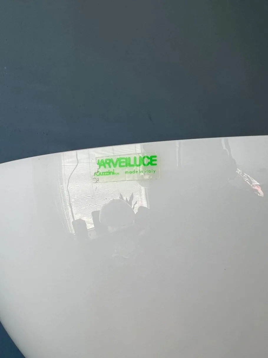 Pamono Mid-Century Space Age Floor Lamp with White Acrylic Shade from Guzzini