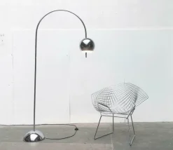Pamono Mid-Century Space Age Metal Chrome Arc Floor Lamp from Cosack, 1960s