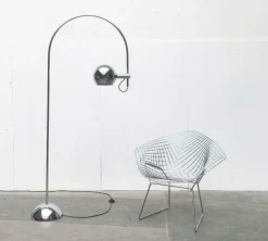 Pamono Mid-Century Space Age Metal Chrome Arc Floor Lamp from Cosack, 1960s