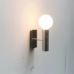 Sale Pamono Mid-Century Space Age Minimalist German Chrome Wall Lamp from Hustadt Leuchten, 1960s