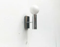 Sale Pamono Mid-Century Space Age Minimalist German Chrome Wall Lamp from Hustadt Leuchten, 1960s