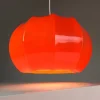 Clearance Pamono Mid-Century Space Age Orange Plastic Ceiling Light attributed to Ilka Leuchten, Germany, 1970s