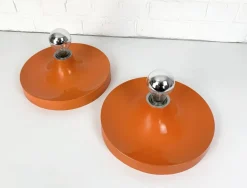 New Pamono Mid-Century Space Age Wall Disc Light from Teka, Germany, 1960s, Set of 2