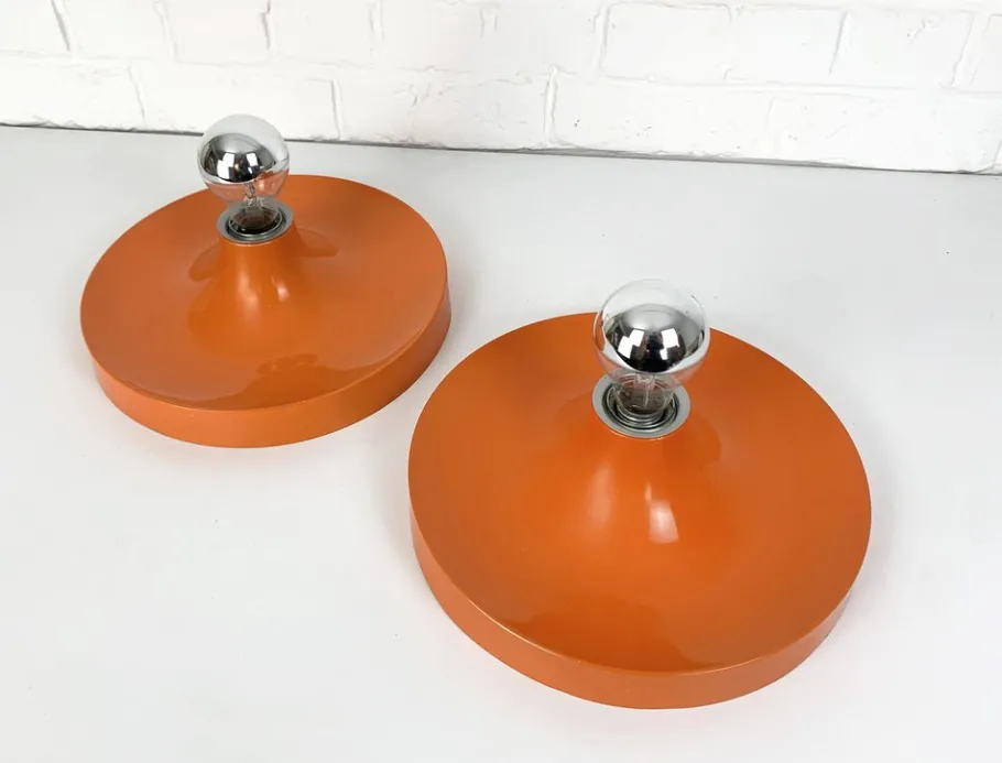 New Pamono Mid-Century Space Age Wall Disc Light from Teka, Germany, 1960s, Set of 2