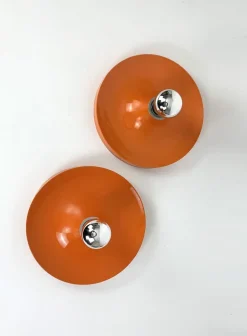 New Pamono Mid-Century Space Age Wall Disc Light from Teka, Germany, 1960s, Set of 2