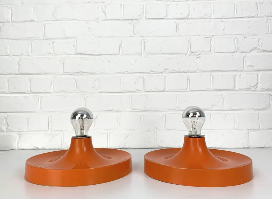 New Pamono Mid-Century Space Age Wall Disc Light from Teka, Germany, 1960s, Set of 2