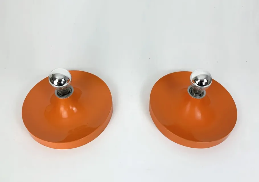 New Pamono Mid-Century Space Age Wall Disc Light from Teka, Germany, 1960s, Set of 2