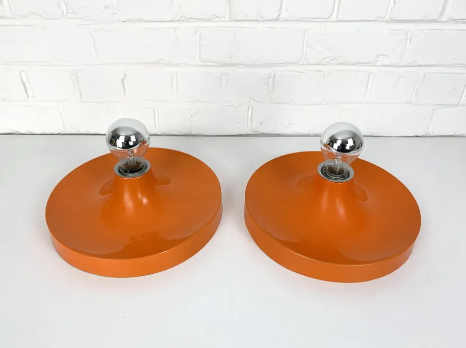 New Pamono Mid-Century Space Age Wall Disc Light from Teka, Germany, 1960s, Set of 2