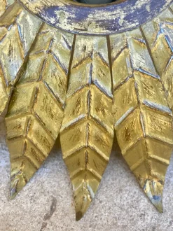 New Pamono Mid-Century Spanish Sunburst Ceiling Light Fixtures or Wall Sconces in Gilded Wrought Iron, 1960s, Set of 2