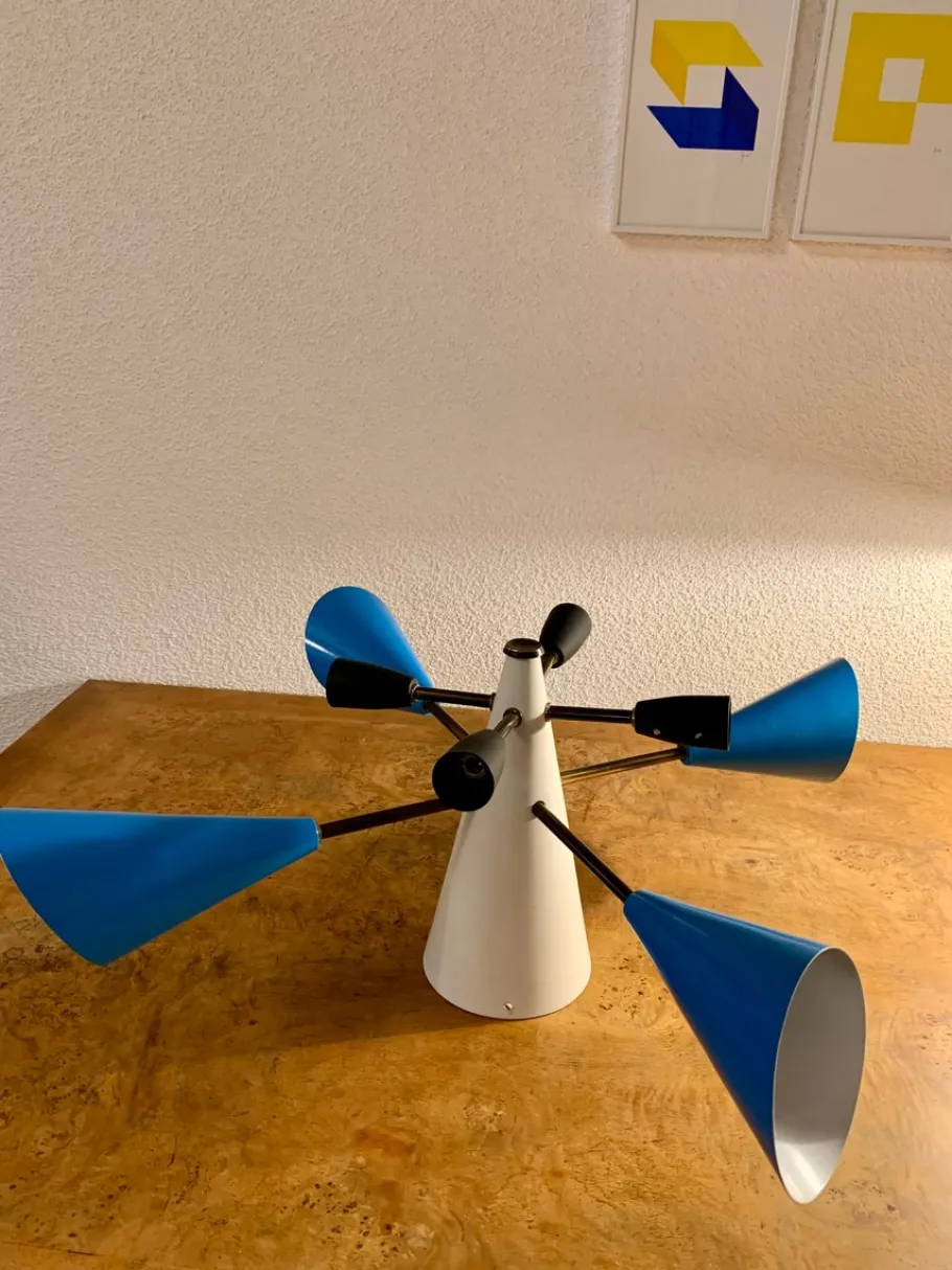New Pamono Mid-Century Sputnik Ceiling Light, 1950s