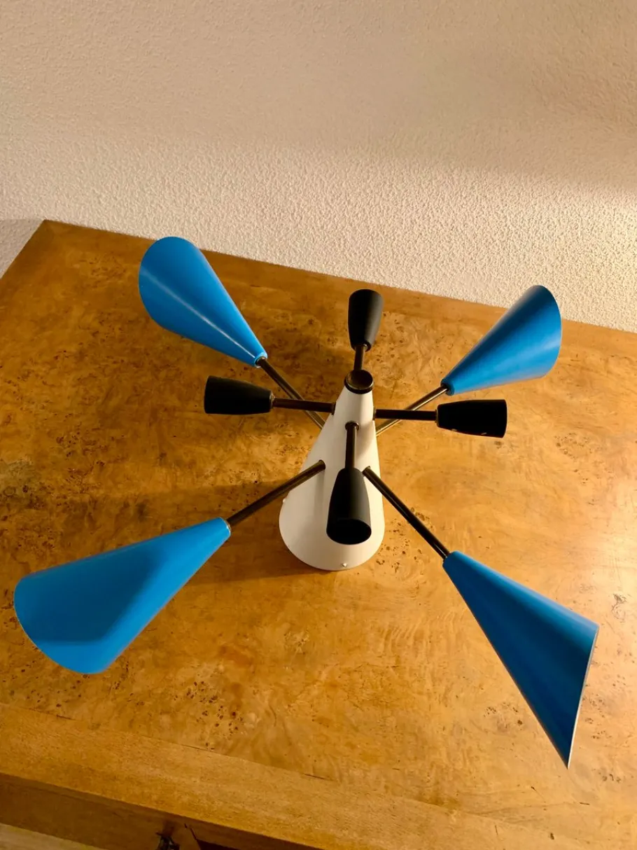 New Pamono Mid-Century Sputnik Ceiling Light, 1950s