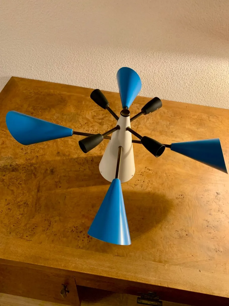 New Pamono Mid-Century Sputnik Ceiling Light, 1950s