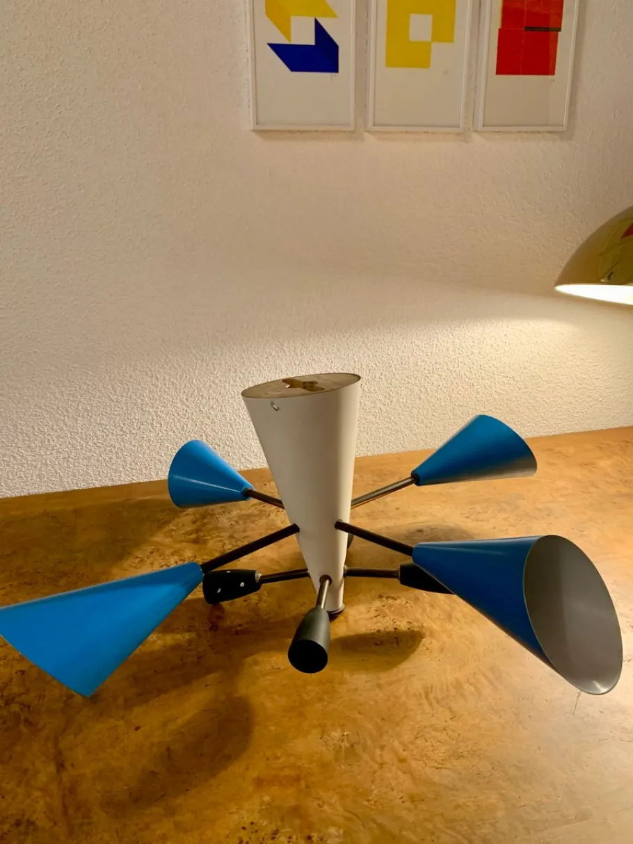 New Pamono Mid-Century Sputnik Ceiling Light, 1950s