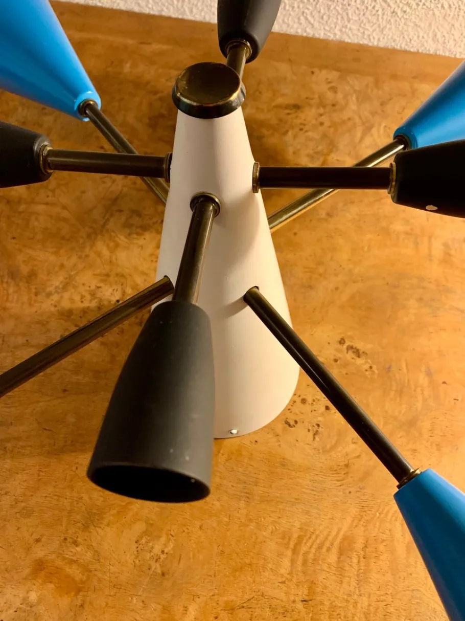 New Pamono Mid-Century Sputnik Ceiling Light, 1950s