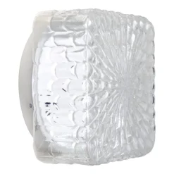 New Pamono Mid-Century Square Clear Glass Wall Lamp Sconce